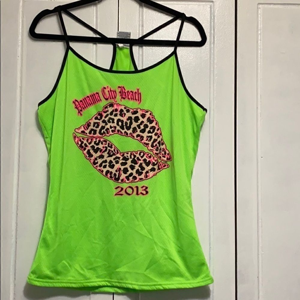 Exist Miami graphic racer back tank top size XL